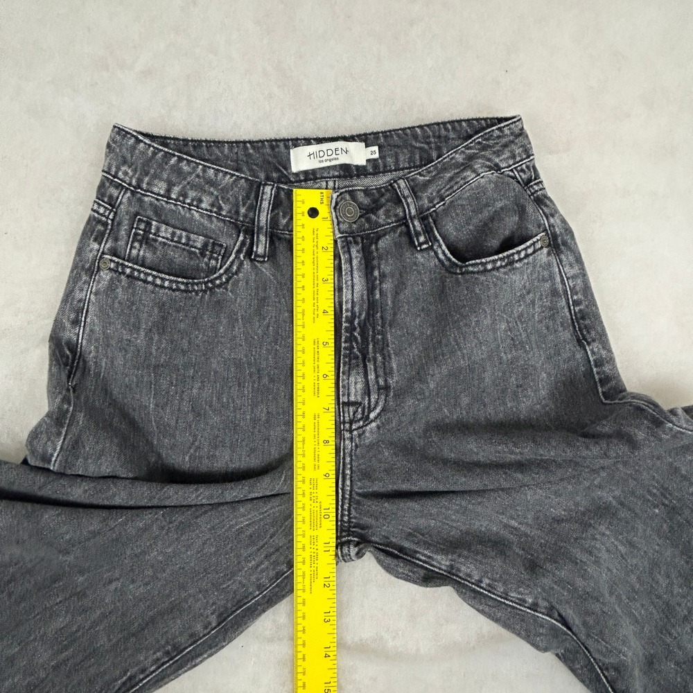 Hidden Los Angeles Jeans Womens 25‎ Washed Black Wide Leg Raw Hem Soft Cotton - Picture 12 of 16